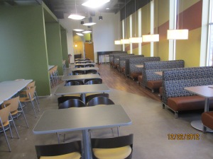 Davis booths, GRC tables and bases with LeLand seating